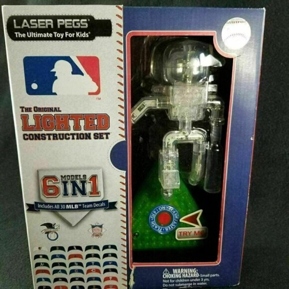 Laser Pegs Lighted Construction Set 6 In‎ 1 Models 30 MLB Team Decals New in Box